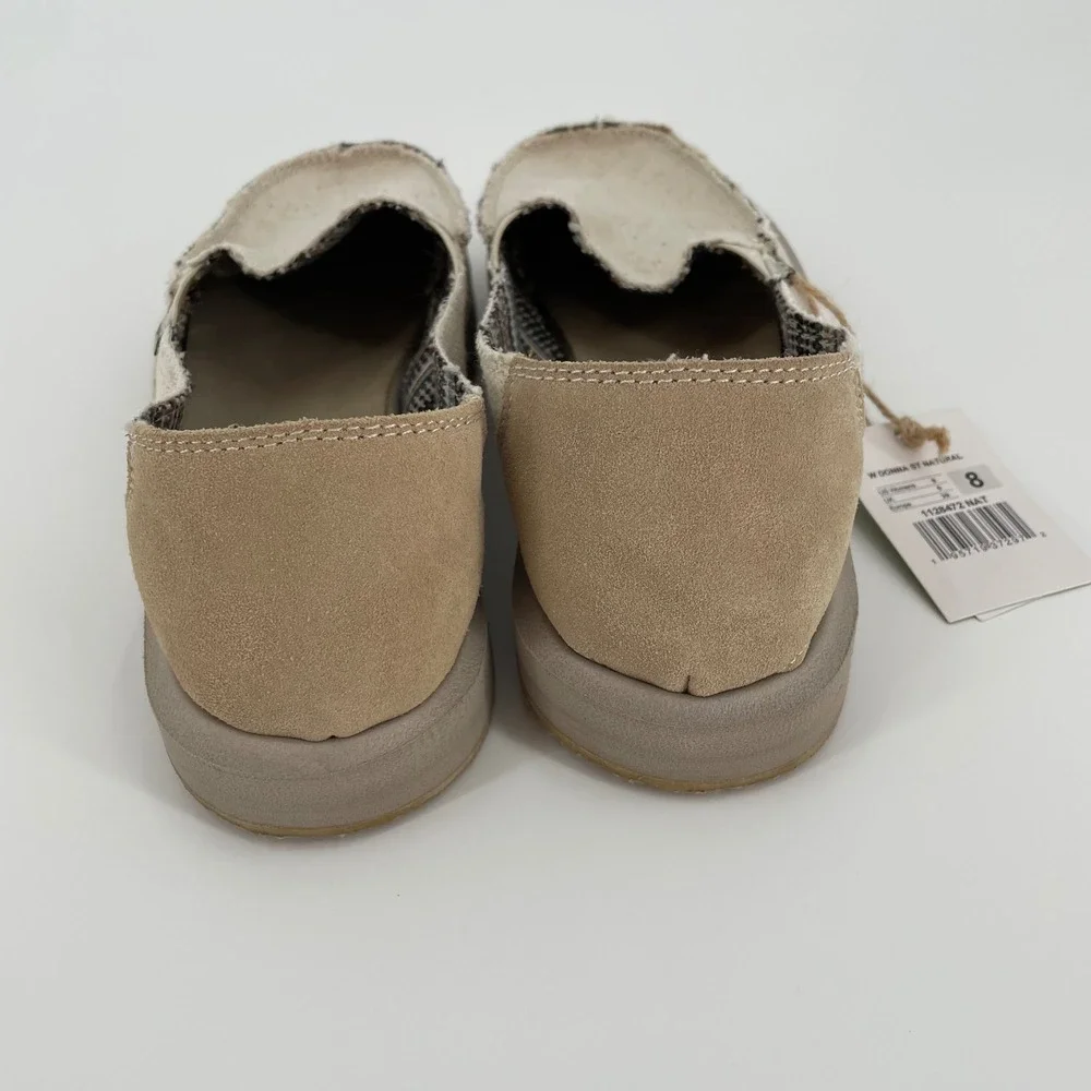 Sanuk Donna ST Natural Womens 8 Hemp Canvas Blanket Slip On‎ Loafer Shoes New